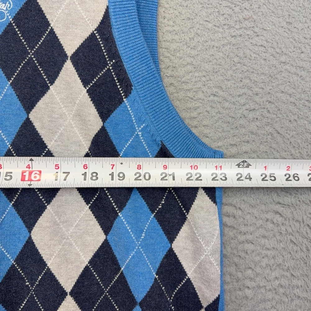 Greg Norman Sweater Vest Mens XL Argyle Quarter Zip Golf Ocean Course Kiawah - Picture 9 of 13